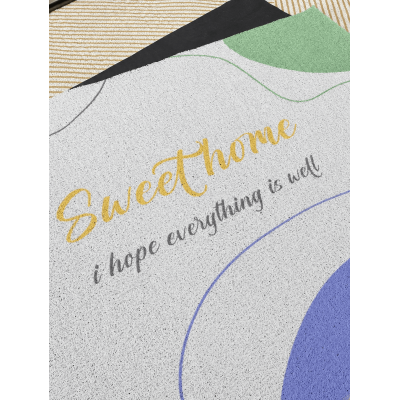 Придверний килимок у світлих тонах з написом «Sweet Home» 60*90 см Придверний килимок у світлих тонах з написом «Sweet Home» 60*90 см