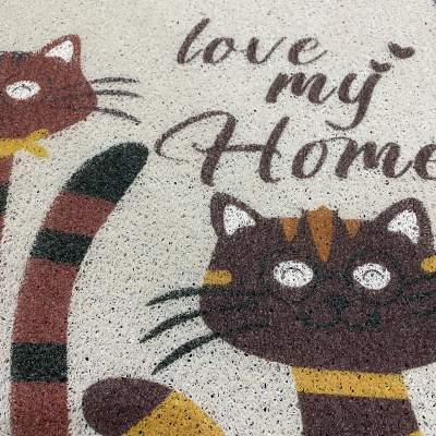 Килим у вітальню, стильний придверний килимок "Cat family", 40*60 см Килим у вітальню, стильний придверний килимок "Cat family", 40*60 см