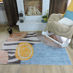 Ковер безворсовый на пол для гостиной, зала Абстракция 80x120 см