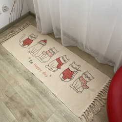 Килимова доріжка бавовняна Котики 60*130 см