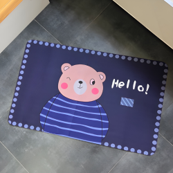 Діатомітовий килимок для ванної кімнати синій Hello, 50*80 см