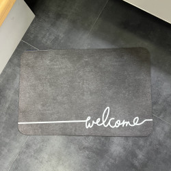 Килимок для ванної кімнати антиковзкий із диатоміту Welcome cірий, 40х60 см