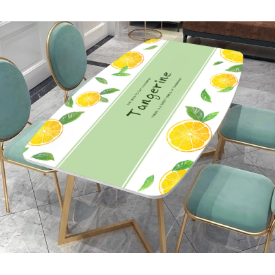Скатертина з ПВХ з фактурою шкіри та малюнком, покриття на стіл "Golden Citrus", 60*90 см Скатертина з ПВХ з фактурою шкіри та малюнком, покриття на стіл "Golden Citrus", 60*90 см