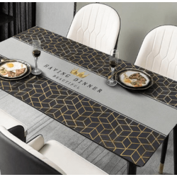 Скатертина для кухні з ПВХ, захисне покриття з фактурою та малюнком "Having dinner", 60*90 см